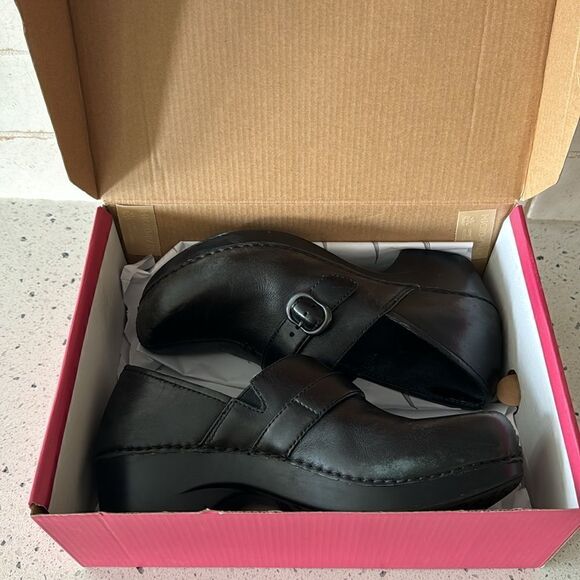 Dansko Tamara Women's Black Leather Slip On Clogs Comfort Casual Shoes Size 38 - Picture 16 of 16